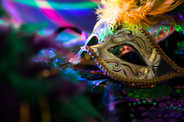istock Mardi Gras, Rio carnival mask and colorful decorations. 904258556