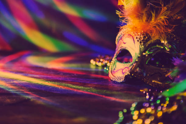 istock Mardi Gras, Rio carnival mask and colorful decorations. 904260748