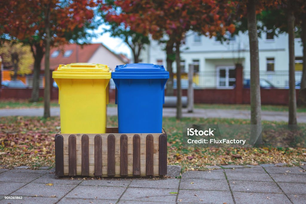 Recycle bins Recycle bins on the street. Separation Stock Photo