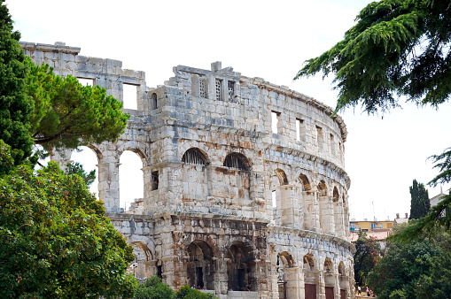 Photo of the ancient amphitheater in Pula
