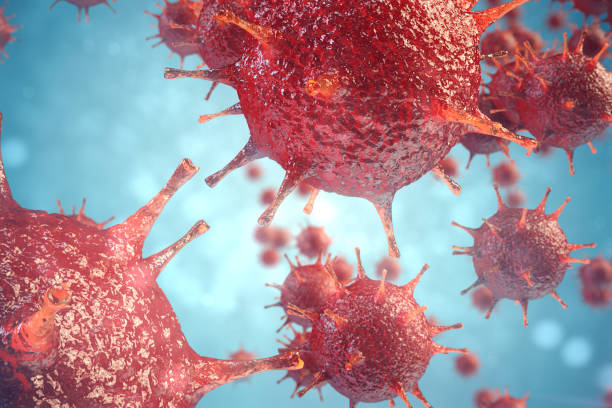 istock 3d illustration pathogenic viruses causing infection in host organism, Viral disease outbreak, virus abstract background 904264736