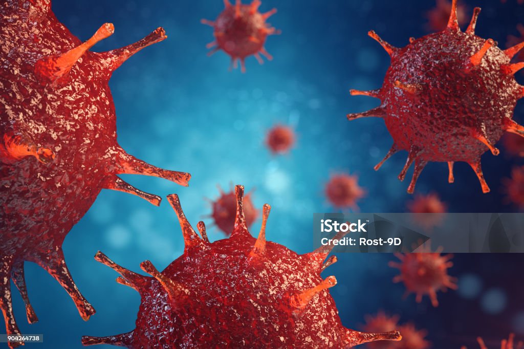 abstrait 3D virus pathogènes illustration, causant une infection dans l’organisme hôte, la flambée d’une maladie virale, virus - Photo de Virus HIV libre de droits
