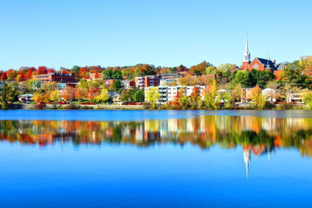 Sherbrooke, Quebec along the Magog River Sherbrooke is a city in southern Quebec, Canada. Sherbrooke is situated at the confluence of the Saint-François and Magog rivers in the heart of the Estrie administrative region. Sherbrooke was the sixth largest city in the province of Quebec and the thirtieth largest in Canada sherbrooke quebec stock pictures, royalty-free photos & images