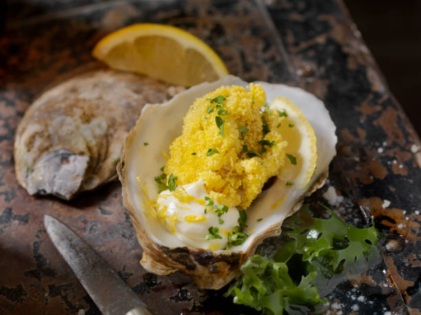 Oysters deep fried in a corn meal batter