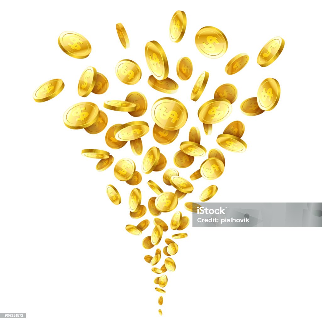 Shot of gold coins Shot of gold coins vector illustration Coin stock vector