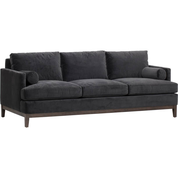 istock Classic Black Faux Leather Sofa 904284766