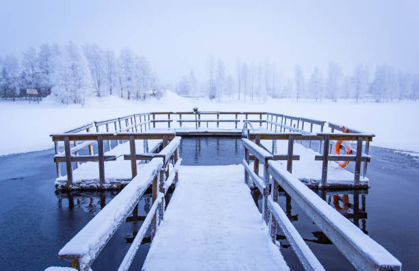 istock Ice swimming place from Sotkamo, Finland. 904284918