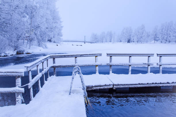 istock Ice swimming place from Sotkamo, Finland. 904285900