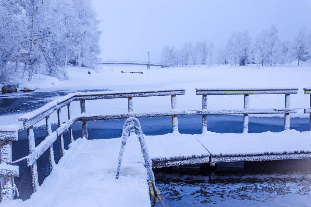 istock Ice swimming place from Sotkamo, Finland. 904286010