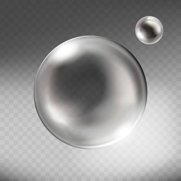 ilustrações de stock, clip art, desenhos animados e ícones de vector realistic silver glass sphere transparent - translucent