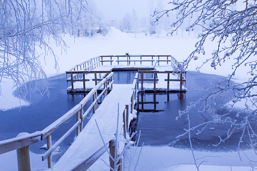 Ice swimming place from Sotkamo, Finland.