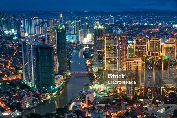 Manila Makati At Twilight Stock Photo - Download Image Now - Philippines, Manila - Philippines, Metro Manila