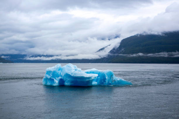 istock Blue Iceberg floating in a mountainous bay 904293410