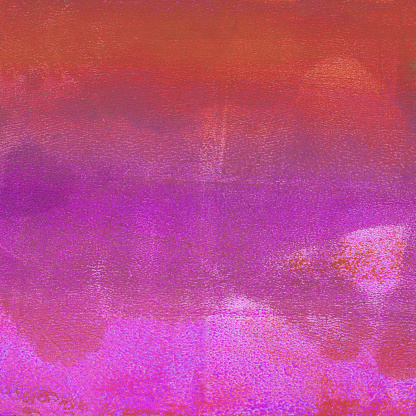 A hand painted mottled background. The prominent colors are shades of bright pink, purple and orange. There is a texture throughout the painting.