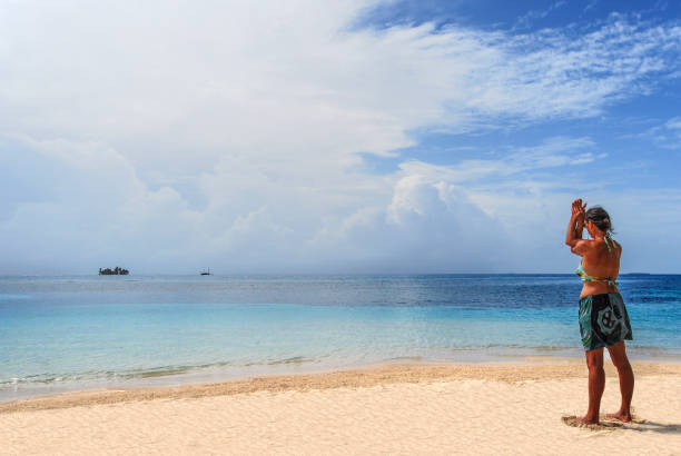 istock Remote Caribbean island yoga 904311406