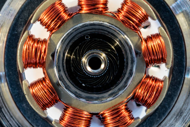electric motor of a computer hard disk, elements of a hard disk stock photo