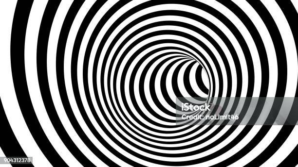 Black And White Hypnotic Spiral Stock Photo - Download Image Now - Spiral, Black And White, Backgrounds