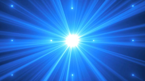 rays from point light. abstract background - blue plasma imagens e fotografias de stock