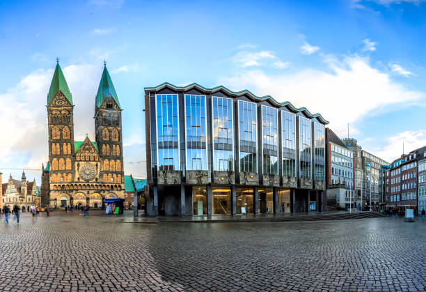 Bremen main market square in the centre of the Hanseatic City, Germany