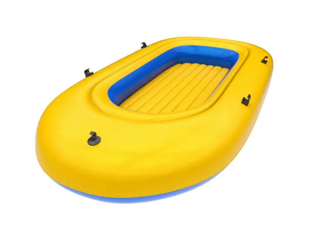 Inflatable Boat isolated on white background. 3D render