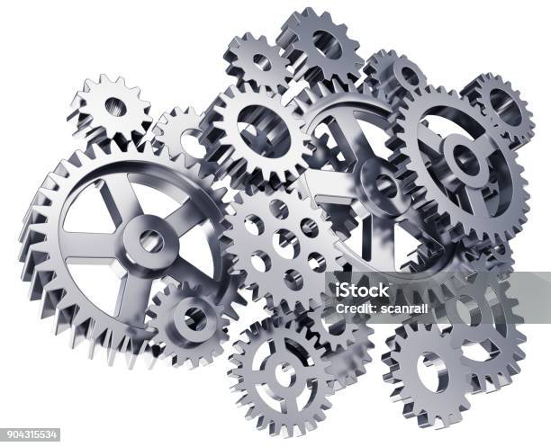 Gears Or Cogwheels Stock Photo - Download Image Now - Gear - Mechanism, Gearshift, White Background