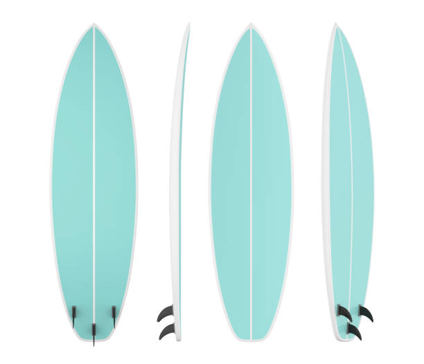 Surfboard Isolated Surfboard isolated on white background. 3D render surf boards stock pictures, royalty-free photos & images