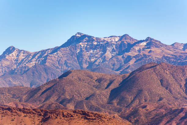 high atlas mountains in the north part of africa, landscape of middle atlas mountains - morocco marrakech moroccan culture casablanca imagens e fotografias de stock