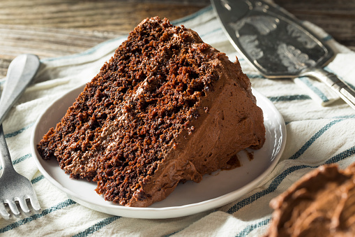 Sweet Homemade Dark Chocolate Layer Cake for Dessert