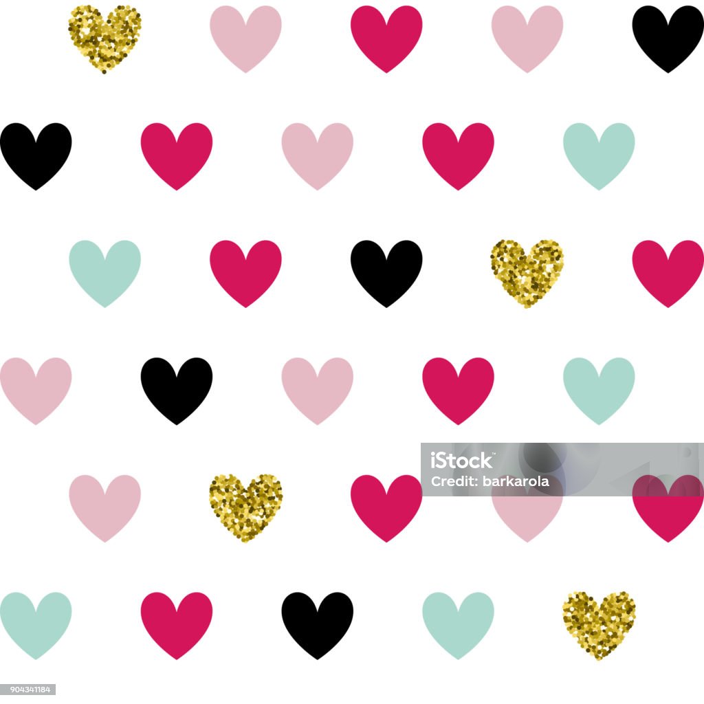 Vector seamless pattern with hearts Vector illustration, seamless pattern with hearts. Valentine's day background. Baby - Human Age stock vector