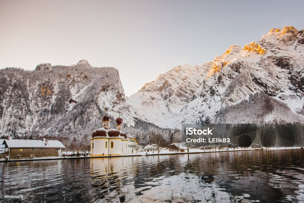 überwintern sie Königssee Bayern Alpen - Lizenzfrei Alpen Stock-Foto