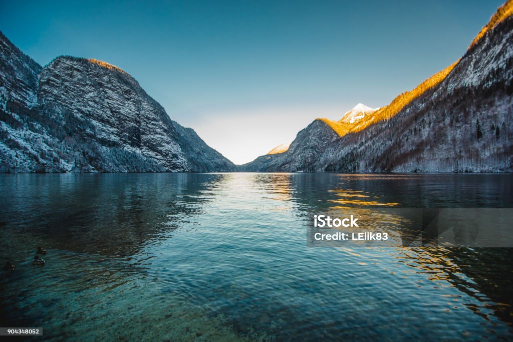 überwintern sie Königssee Bayern Alpen - Lizenzfrei Alpen Stock-Foto