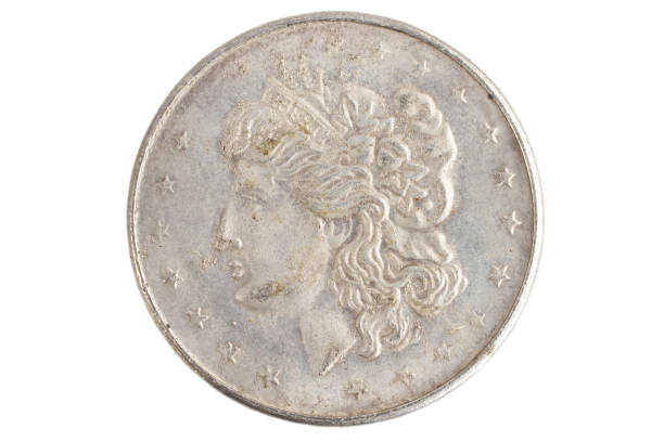 istock old vintage silver dollar isolated on background 904355504