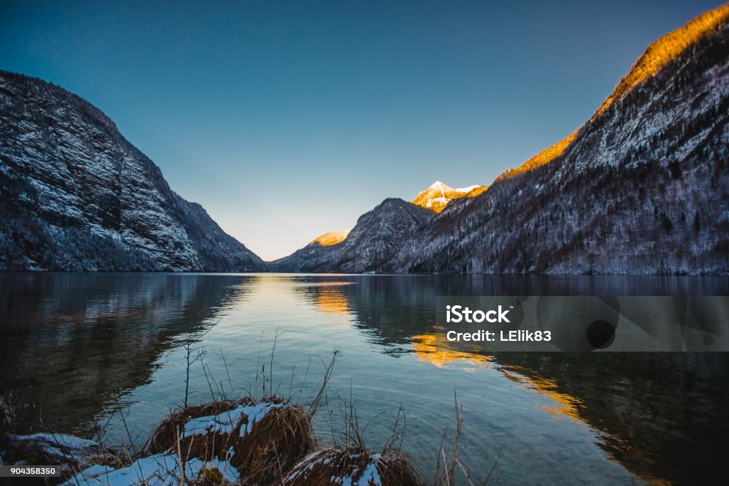 überwintern sie Königssee Bayern Alpen - Lizenzfrei Alpen Stock-Foto