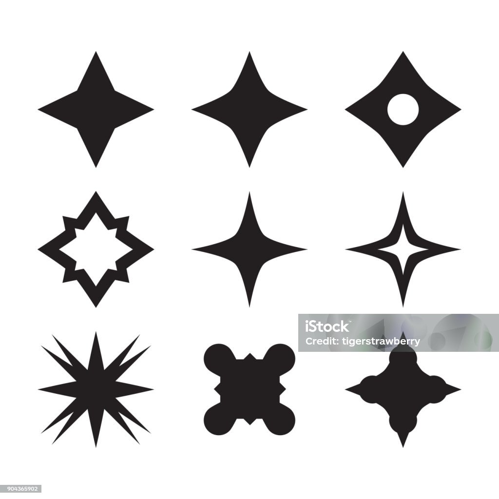 Thiết Lập Biểu Tượng Ngôi Sao Vectơ Lấp Lánh Bộ Sưu Tập Chữ Tượng ...