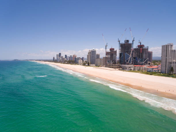 Aerial view of Australian city stock photo