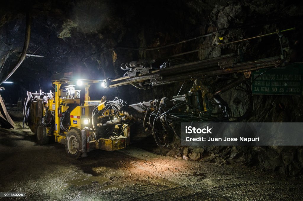 Mine Machine Large mine machine for the extraction of minerals Mining - Natural Resources Stock Photo