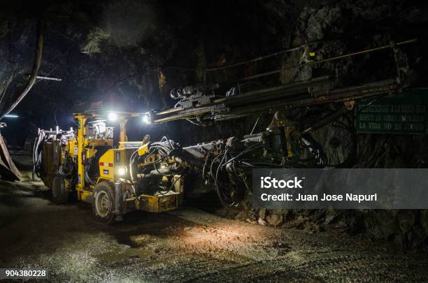 Mine Machine Stock Photo - Download Image Now - Mining - Natural Resources, Underground, Gold Mine