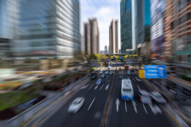 istock Blurred traffic in city road 904387020