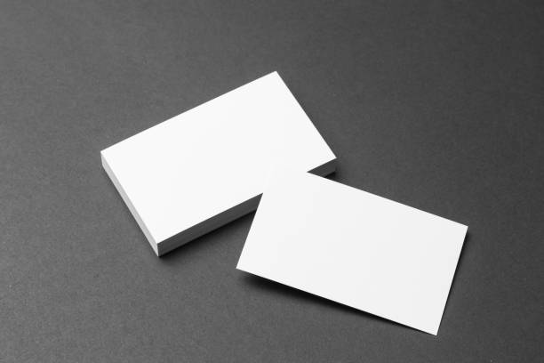 Business card on black background stock photo