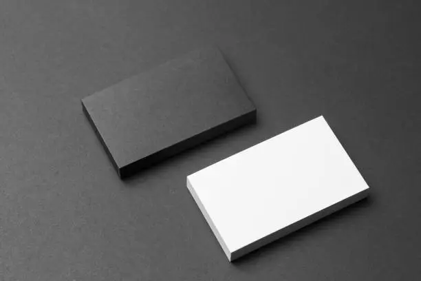Photo of Business card on black background