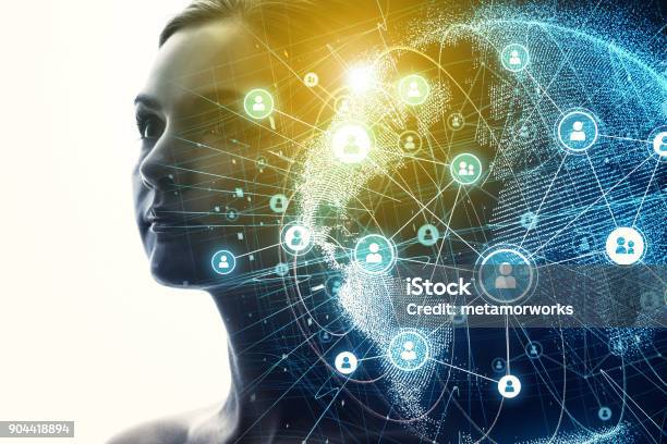 Global Communication Network And Ai Concept Stock Photo - Download Image Now