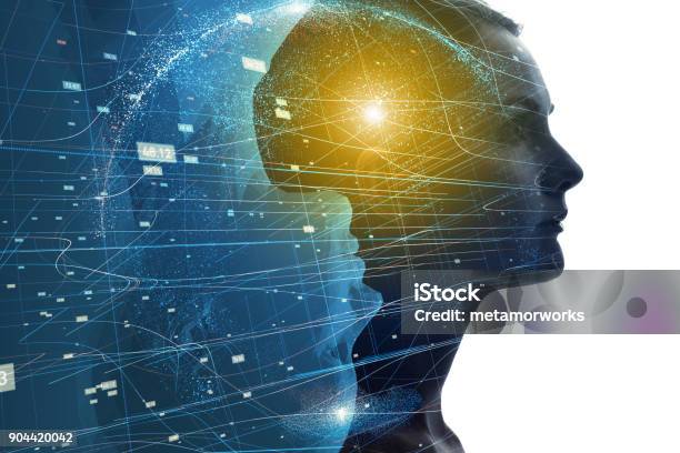 Mental World Of Human Concept Stock Photo - Download Image Now - Digitally Generated Image, Artificial Intelligence, Twin