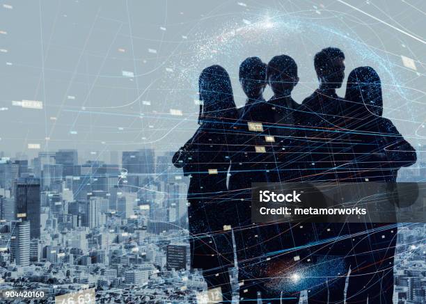 Group Of Experts Silhouette Of Five Business Persons Stock Photo - Download  Image Now - iStock