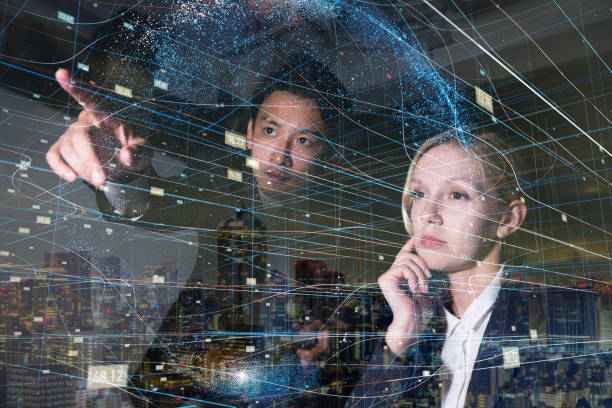 istock Business persons and futuristic interface. 904424502