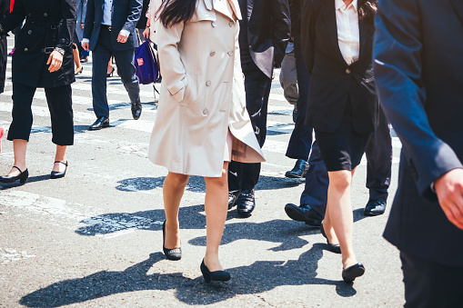 People walking on street Business Women City urban lifestyle