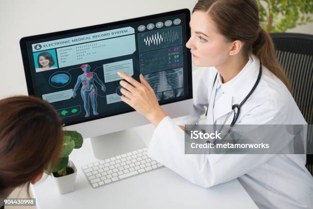 Electronic Medical Record Concept Stock Photo - Download Image Now - Healthcare And Medicine, Privacy, Doctor