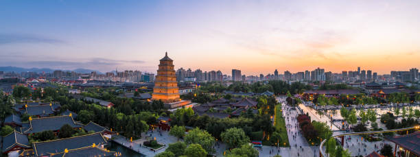 grande pagoda d'oca selvatica in xi'an - xian foto e immagini stock