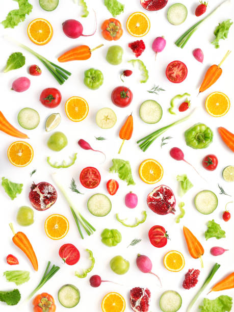 Wallpaper abstract composition of fruits and vegetables.