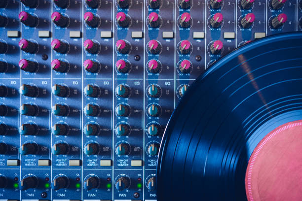 istock record on sound mixer. music background 904434498