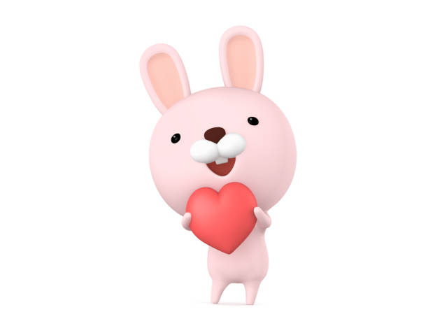 istock Cute Rabbit character having a big heart shape for Valentine's Day celebration concept, 3D illustration 904434748